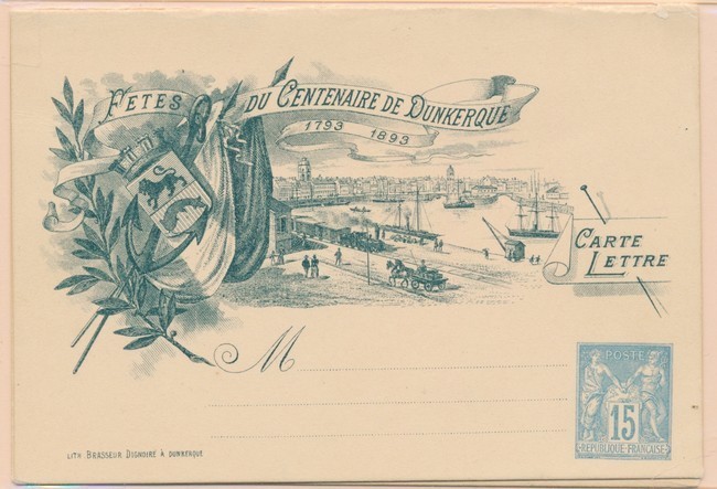 EP SAG J38f - Fêtes Du Centenaire De Dunkerque - Neuf - TB - Cartes-lettres