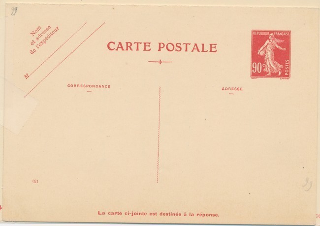 EP SEC T1 - 30c Rouge - Neuve - TB - Cartes Postales Types Et TSC (avant 1995)