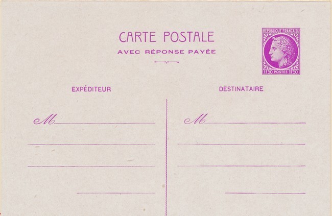 EP CER B2 - 1F50 Lilas Rose - CPRP N°B2 - TB - Cartes Postales Types Et TSC (avant 1995)