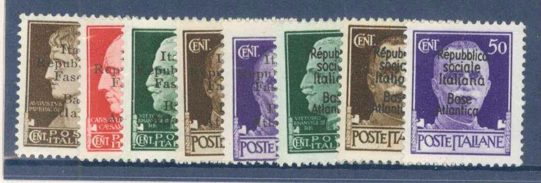 * BASE NAVALE ITALIENNE N°1, 3/6, 10/12 - TB - Guerre (timbres De)