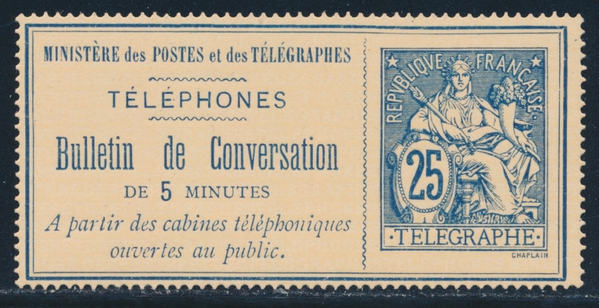 (*) TELEPHONE N°3 - 25c Bleu -TB - Télégraphes Et Téléphones