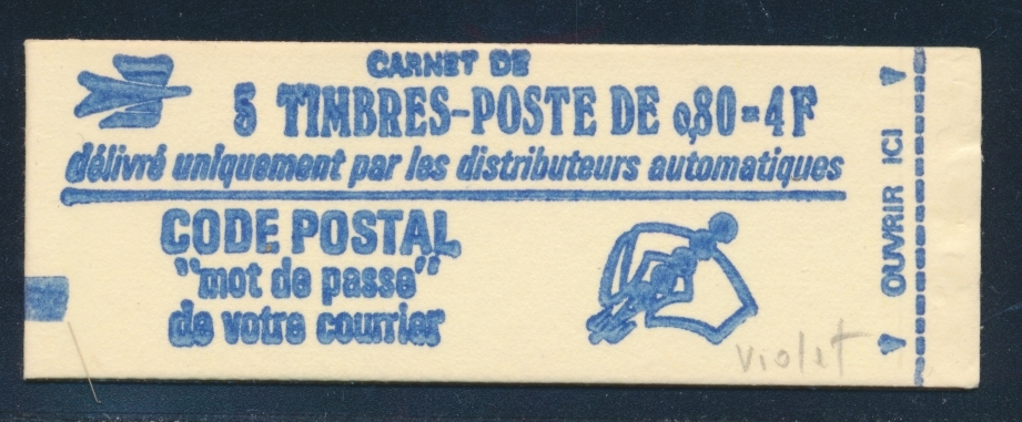 ** N°Pa 26c - Carnet De 5 Timbres - Pub Code Postal - Couverture En Bleu - TB - Autres & Non Classés