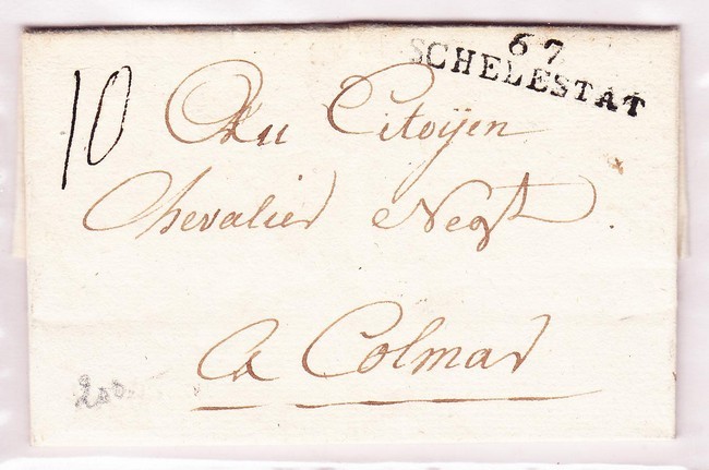LAC 67 SCHELESTAT - An 4 - 23/11/1795 - Pr Colmar - TB - Lettres & Documents