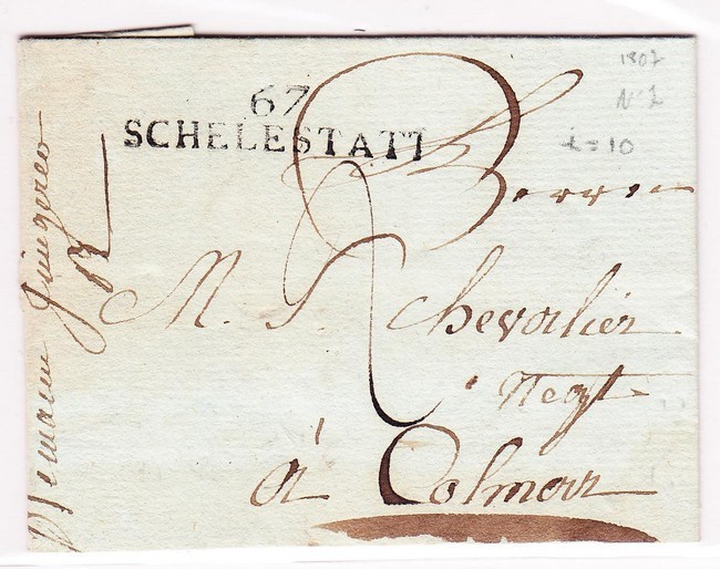 LAC 67 SCHELESTAT - 1807 - Pr Colmar - B/TB - Lettres & Documents