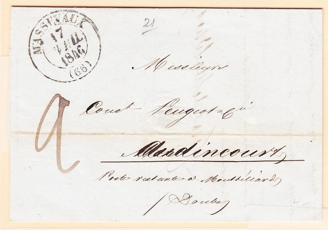 LAC Massevaux - 17 Avril 1846 - T13 - TB - Lettres & Documents