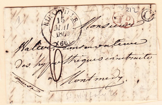 LAC Ribeauvillé - 15 Mai 1840 - T13 + Id Rge + CF "C"= St Hippolyte - TB - Lettres & Documents