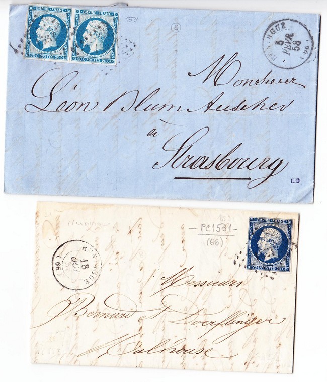 LAC N°22 - T15 - Kaysersberg - S/2 Plis Datés 1864, 1866 - TB - Lettres & Documents