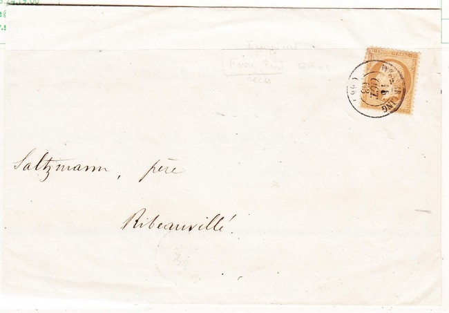 L N°21 - T15 Wesserling - 15/10/1863 - Pr Ribeauvillé - 10/4/1869 - Tarif Imprimé - S/Faire Part De Décés - TB - Lettres & Documents