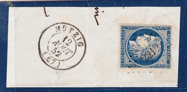 F N°4b - Bleu Foncé - Obl PC 2212 - T15 MUTZIG - 12/08/52 - TB - Lettres & Documents