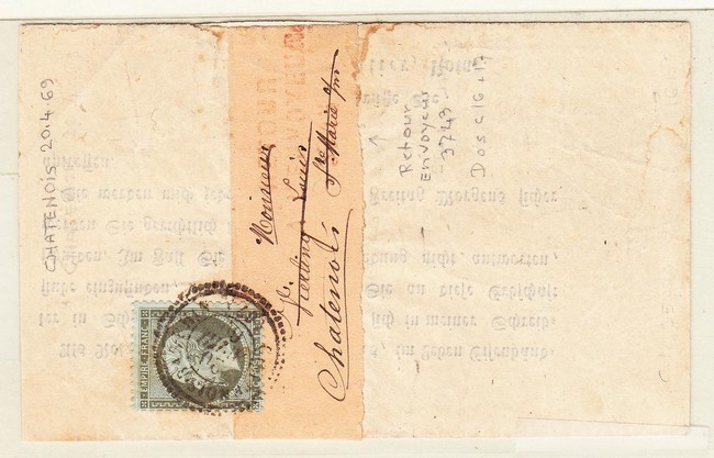 LAC N°19 - Seul S/Imprimé - Obl. T22 Chatenois Bas-Rhin - 20/4/69 (empaté) + Retour à L'envoyeur - B/TB - Lettres & Documents