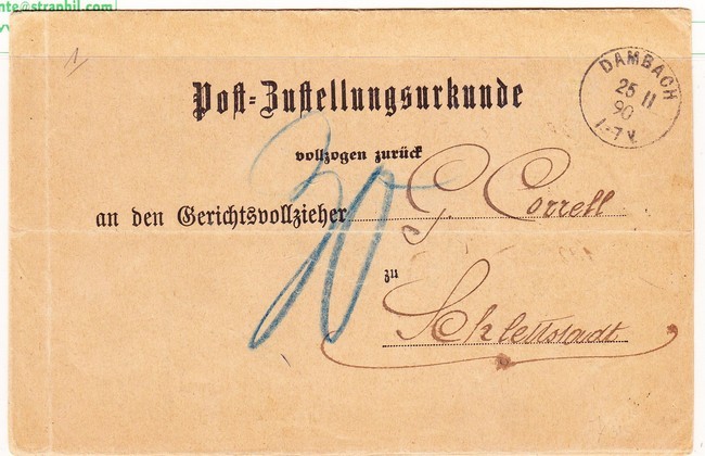 L Dambach - 1890 - Taxe 30 - TB - Lettres & Documents