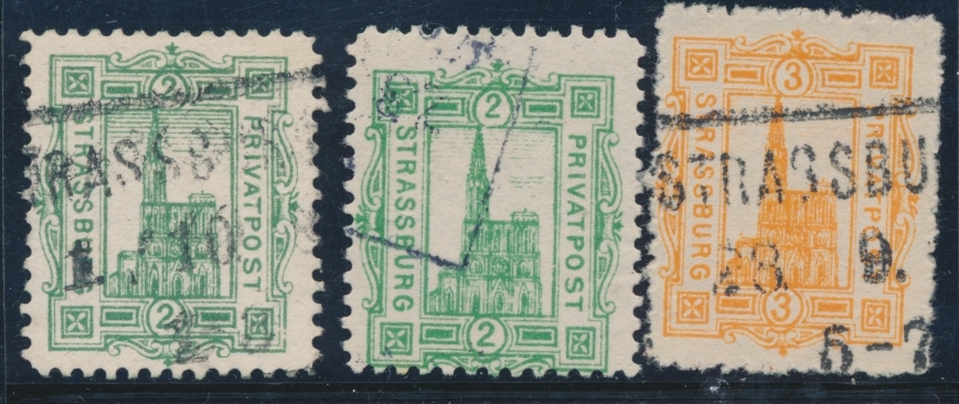 O N°25, 26, 27 - 2p Vert, 2p Vert-jaune, 3p Orange - TB - Lettres & Documents