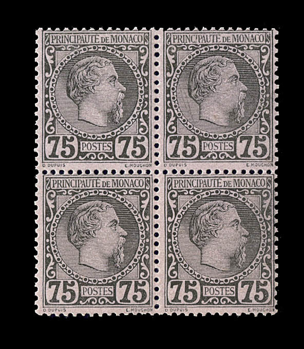 ** N°8 - 75c Noir S/rose - Bloc De 4 - TB - ...-1885 Préphilatélie