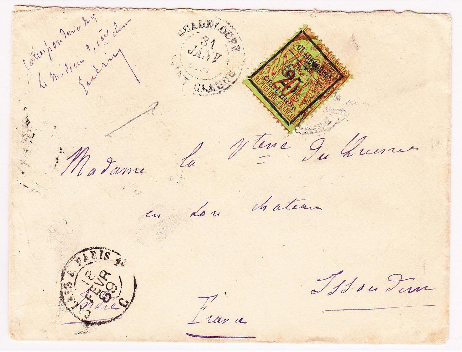 L N°5 - Obl. St Claude - 31/01/1889 - Pr Issoudun - Tarif Militaire - TB - Autres & Non Classés