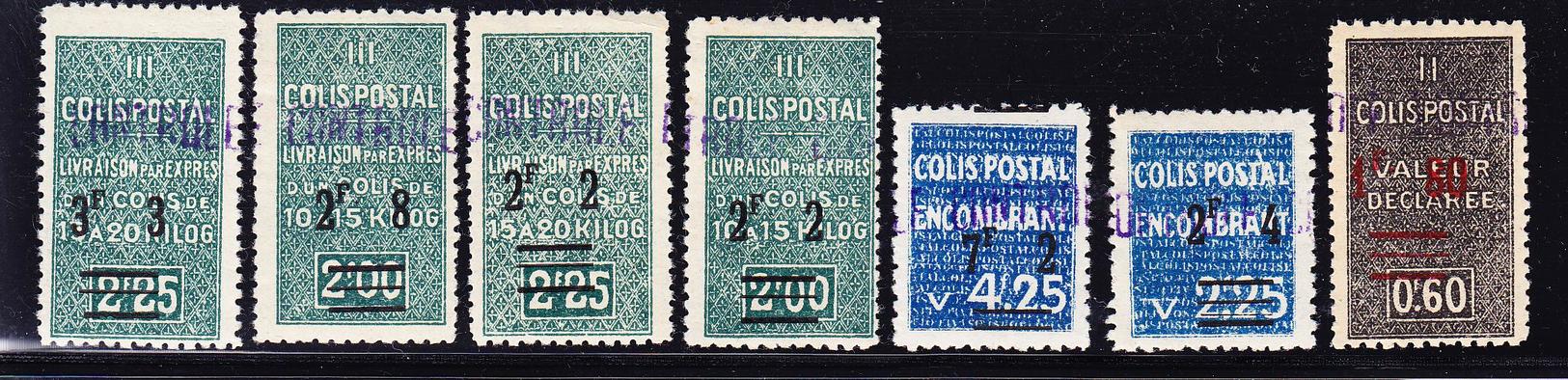 * N°70/76 Sf N°75A/B - TB - Colis Postaux