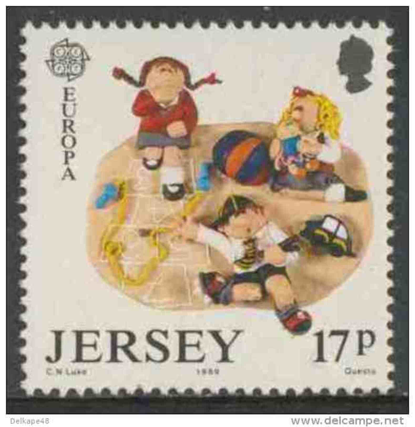 Jersey 1989 Mi 477 ** Playground Games – Design Showing Clay Plaques / Figurengruppen Aus Knetmasse– Europa Cept - Jersey