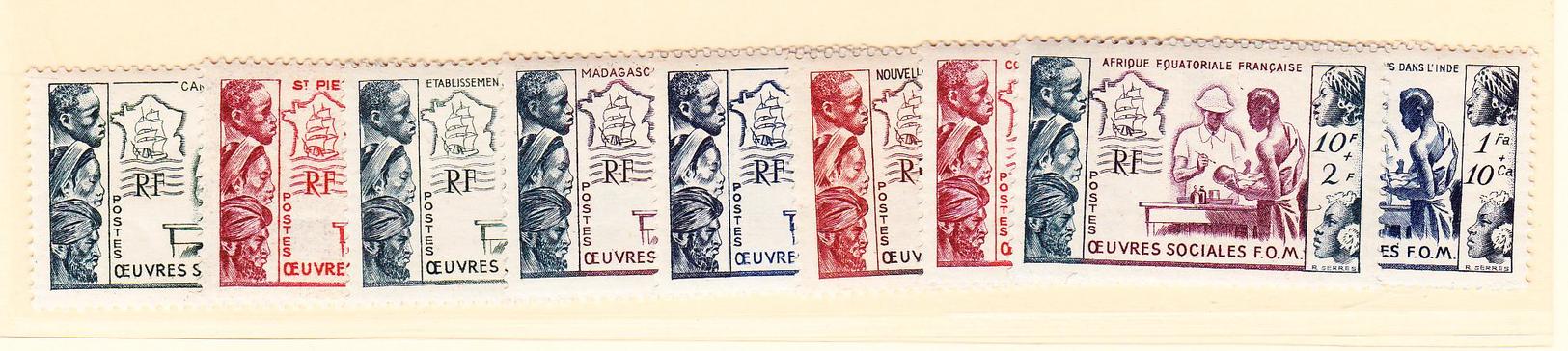 ** 1950 - Œuvres Sociales - 9 Val - TB - Autres & Non Classés