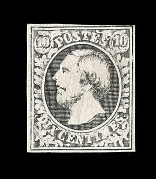 ** N°1 - 10c Gris Noir - B - 1852 Guillaume III