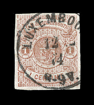 O N°3 - 1c Brun Clair - TB - 1852 Guillaume III