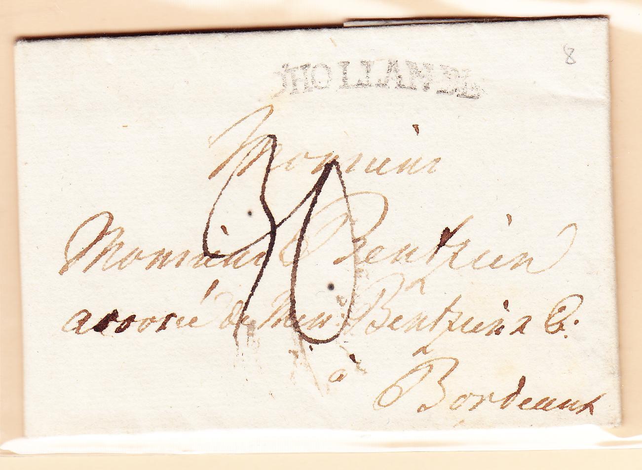 LAC D'HOLLANDE - 1770 - Pour Bordeaux - TB - Lettres & Documents