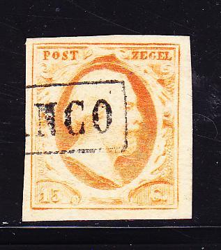 O N°3 - 15c Orange - Obl. Franco - TB/SUP - Lettres & Documents