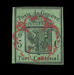 O N°7 (N°3A) - Grand Aigle - Margé - TF - Signé CALVES - TB - 1843-1852 Timbres Cantonaux Et  Fédéraux