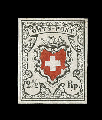 * N°13II - (N°13) - 2½r Noir Et Rouge - TB - 1843-1852 Timbres Cantonaux Et  Fédéraux