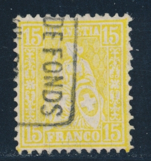 O N°47 (N°52) - 15c Jaune - Obl. La Chaux De Fond - TB - 1843-1852 Timbres Cantonaux Et  Fédéraux