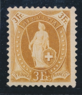 (*) N°72A (N°80) - 3F Bistre-orange - (cote SBK *  400 FS) - Asp. TB - 1843-1852 Timbres Cantonaux Et  Fédéraux