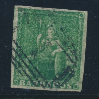 O N°4 - ½p Vert - TB - Barbades (1966-...)