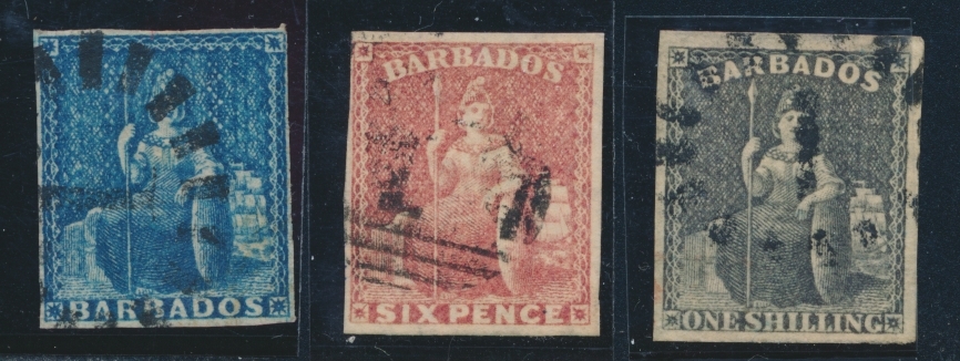 O N°5/7 - 3 Val De 1857/59 - B - Barbades (1966-...)