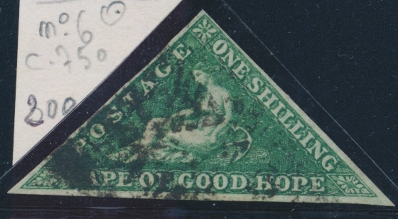 O N°6 - 1$ Vert - Signé Pavoille -TB - Cap De Bonne Espérance (1853-1904)