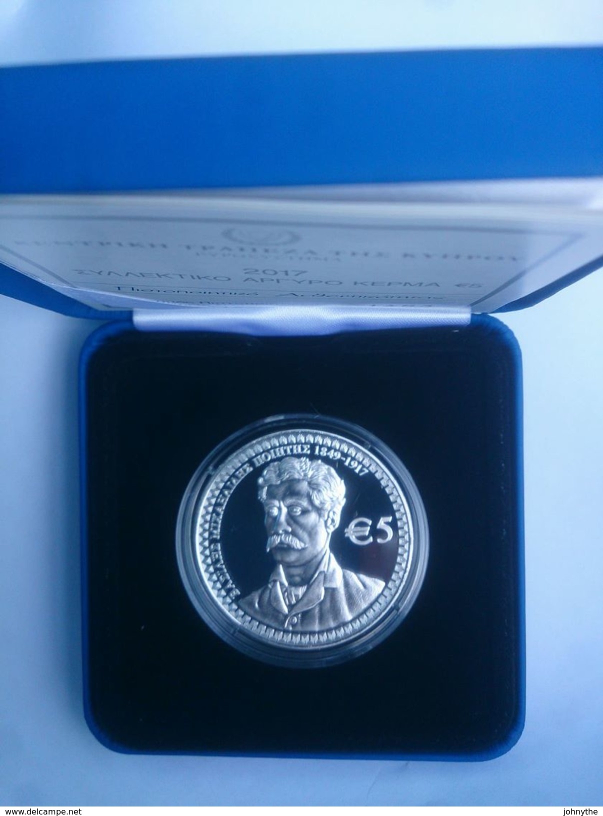 Cyprus 2017-The Poet  Vasilis Michailidies (silver) - 2017 - Euro;5 -unc With Box And Certificate - Zypern