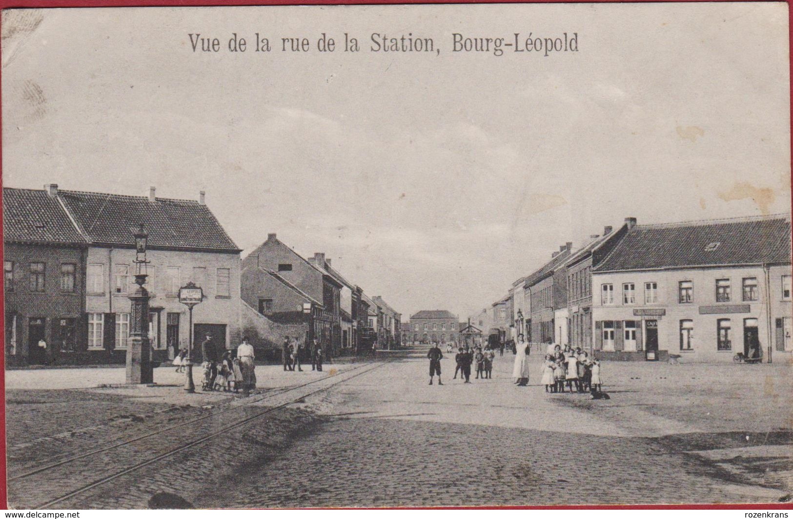 Leopoldsburg Bourg Leopold Vue De La Rue De La Station  ZELDZAAM Geanimeerd (kreukje) - Leopoldsburg