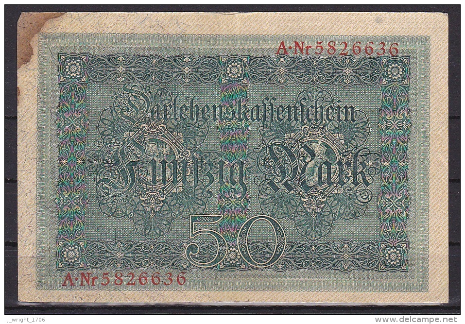 Germany/Empire:- 50 Mark/P.49b (1914/7 Digit Serial):- VG - 50 Mark