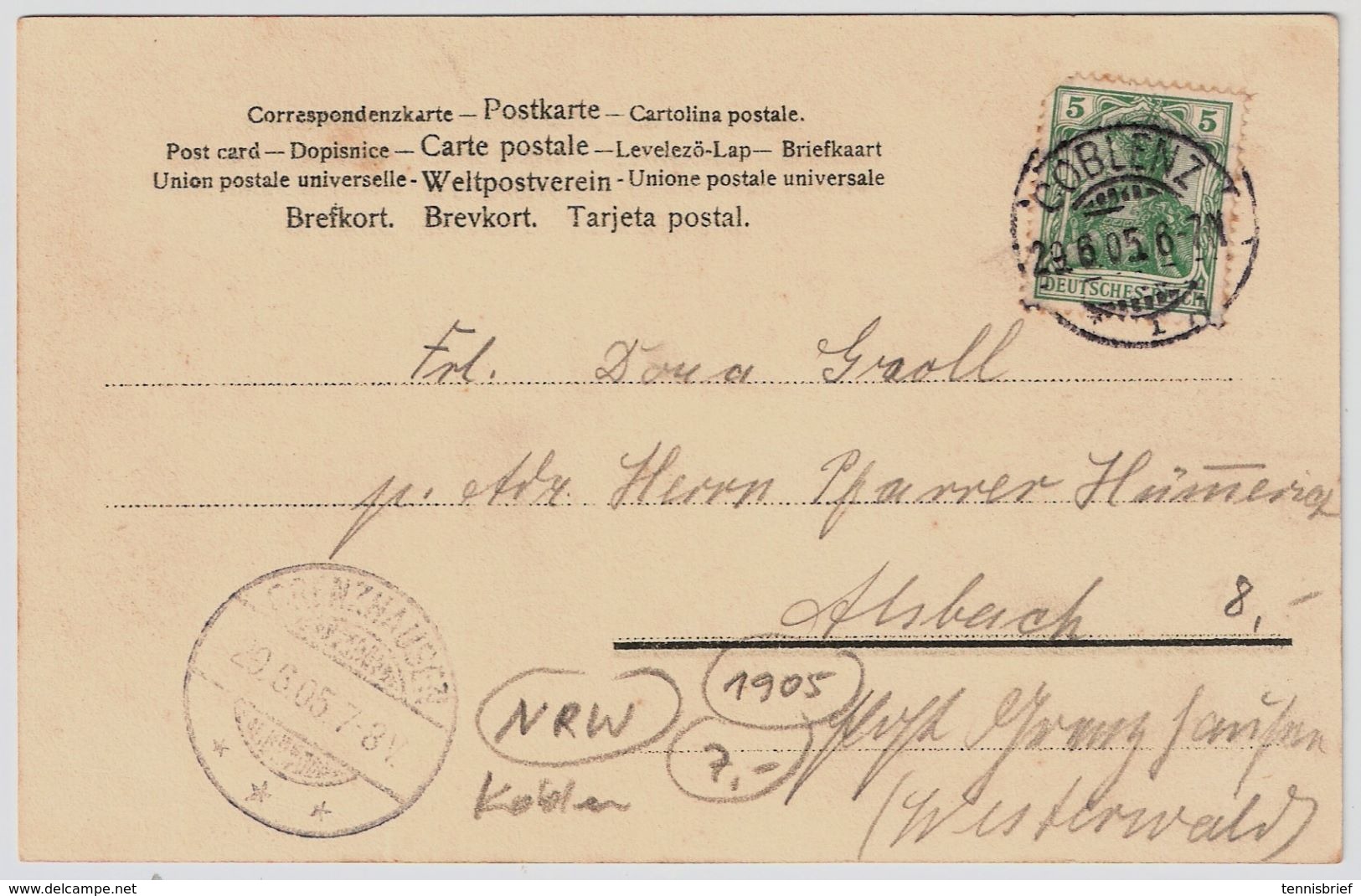 1905, " Koblenz " ,   A94 - Koblenz