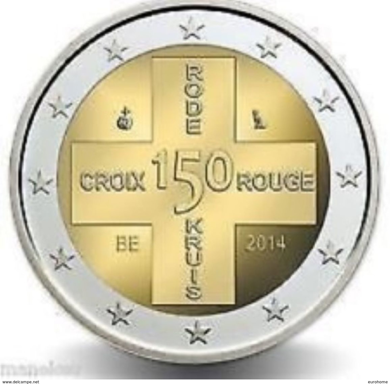 Belgie 2014  2 Euro Commemo  Rode Kruis - Croix Rouge  Zeer Zeldzaam - Extreme Rare !!! UNC - België