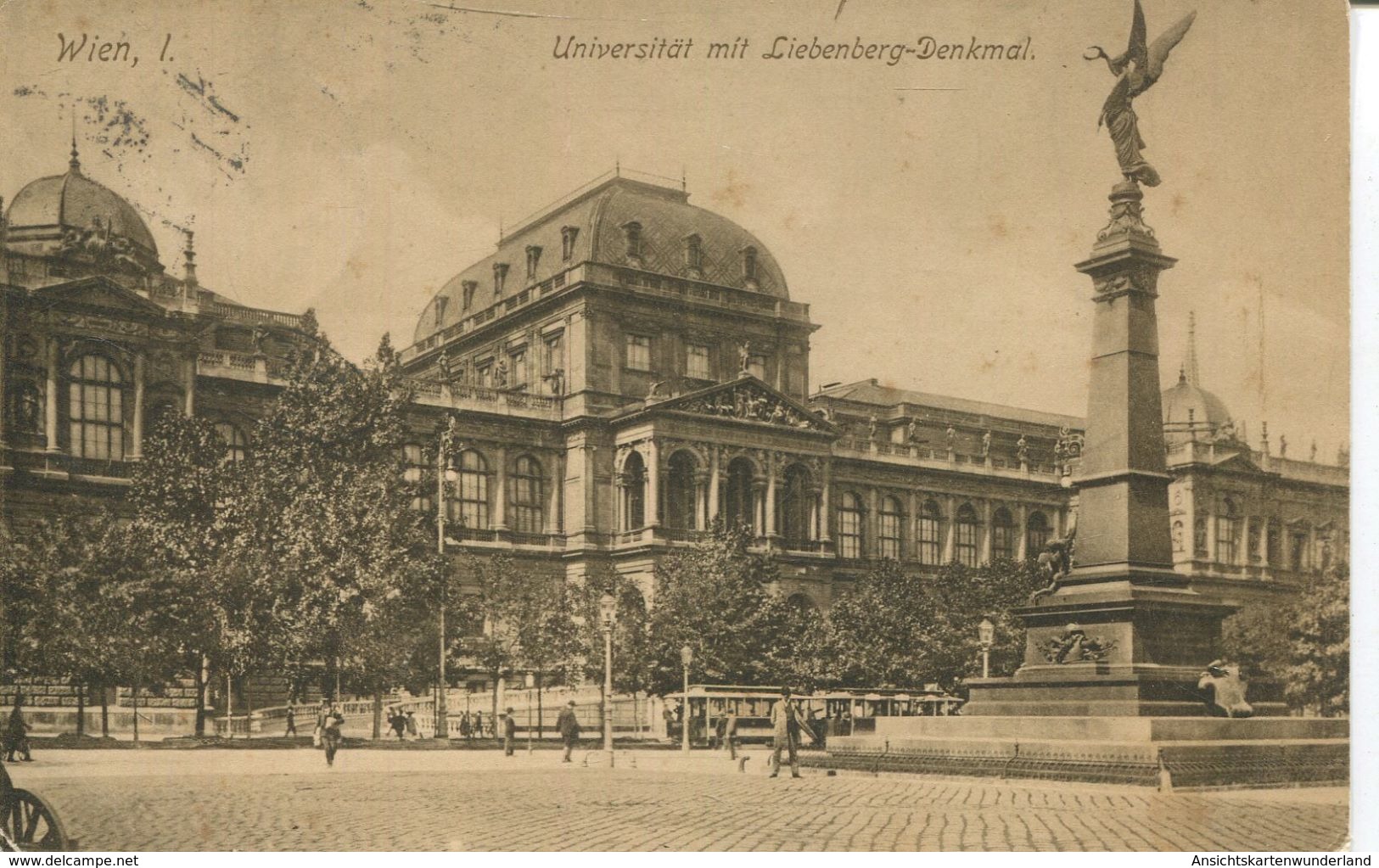 Wien - Universität Mit Liebenberg-Denkmal 1906 (001703) - Ringstrasse