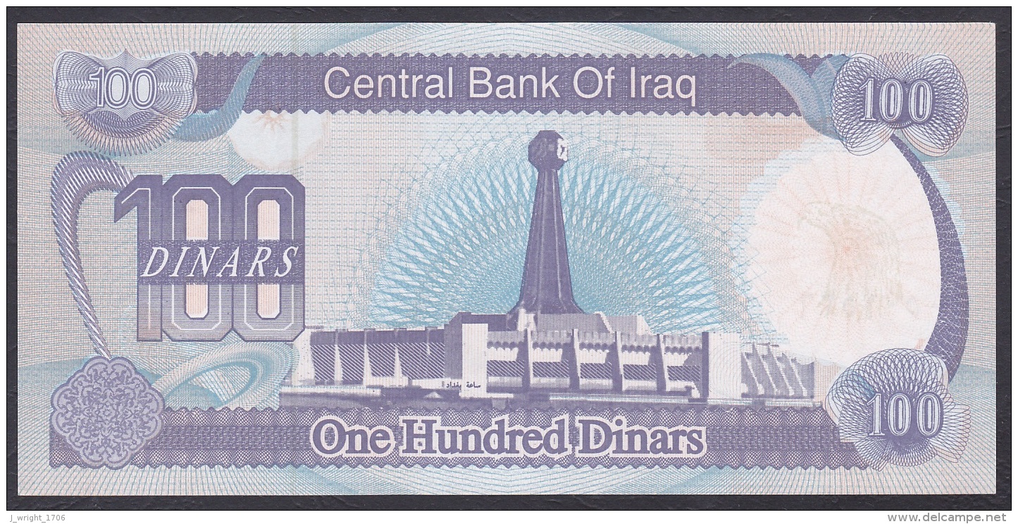 Iraq:- 100 Dinars/P.84a (Diacritacal Mark Above 1st Letter/Flouresces):- UNC - Irak