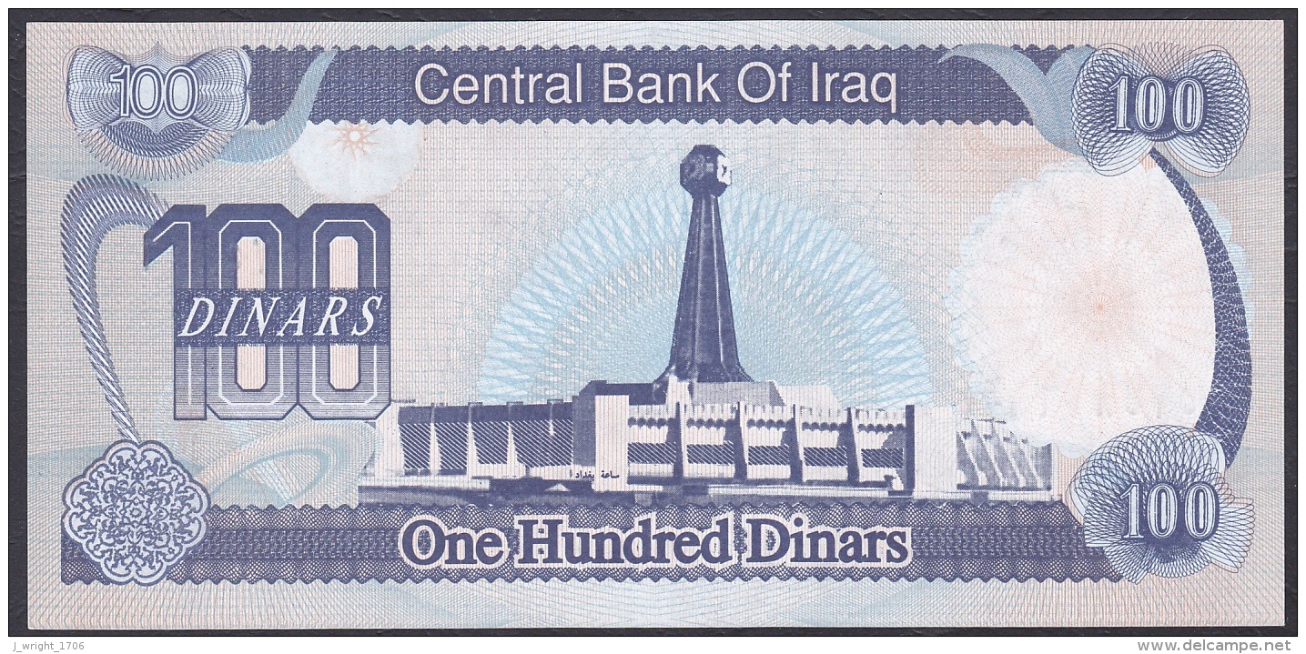 Iraq:- 100 Dinars/P.84b (Diacritacal Mark Below 2nd Letter):- UNC - Iraq