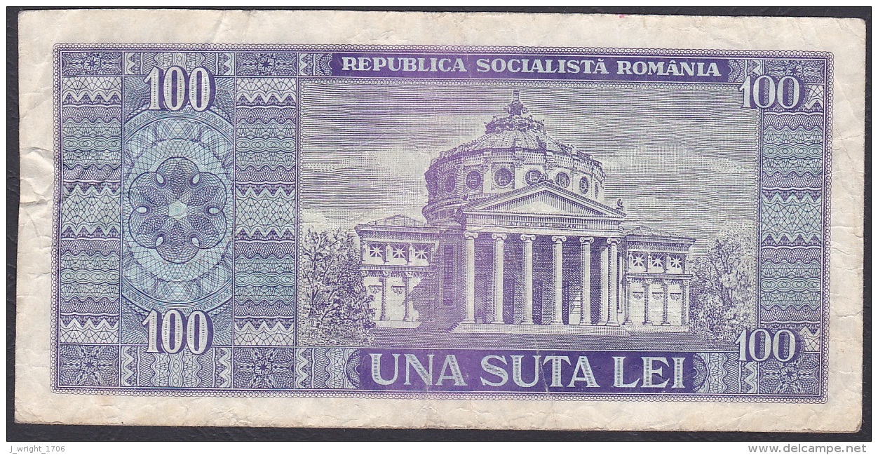 Romania:- 100 Lei/P.97 (1966):- F - Romania