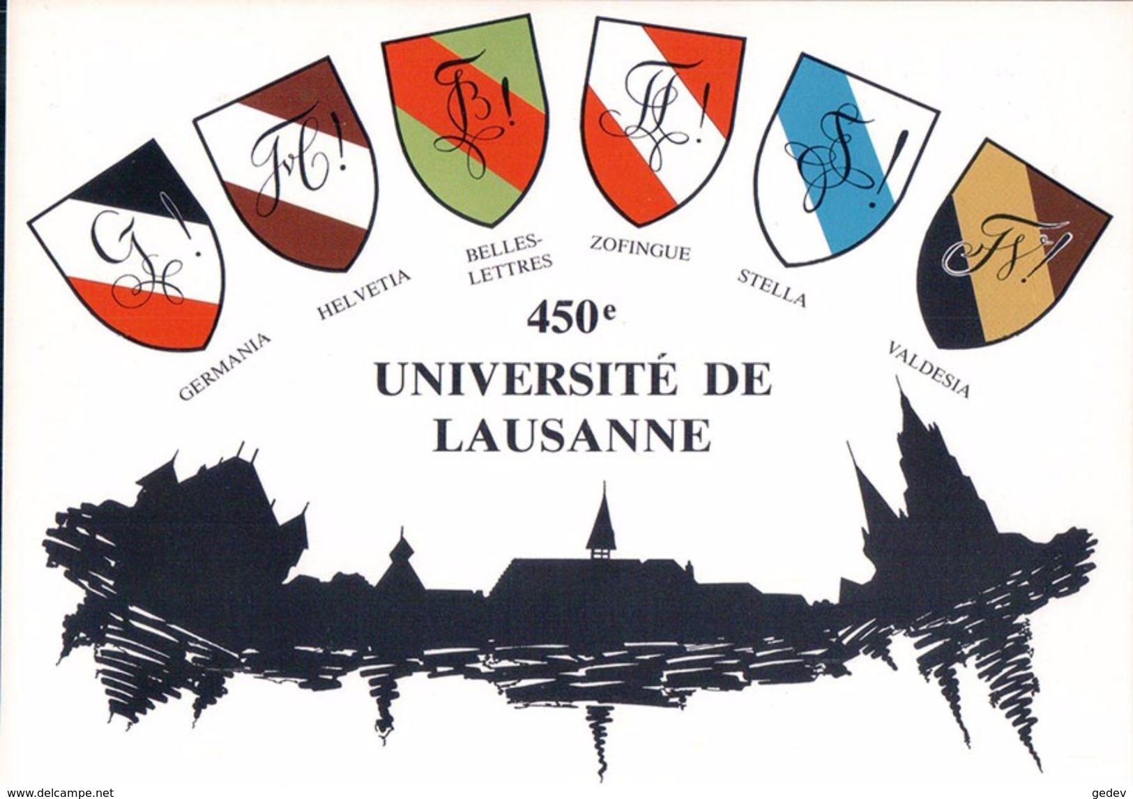 Carte Etudiant, 1987, 450e Université De Lausanne, Armoirie Des Sociétés D'Etudiants (13.6.87) 10x15 - Ecoles