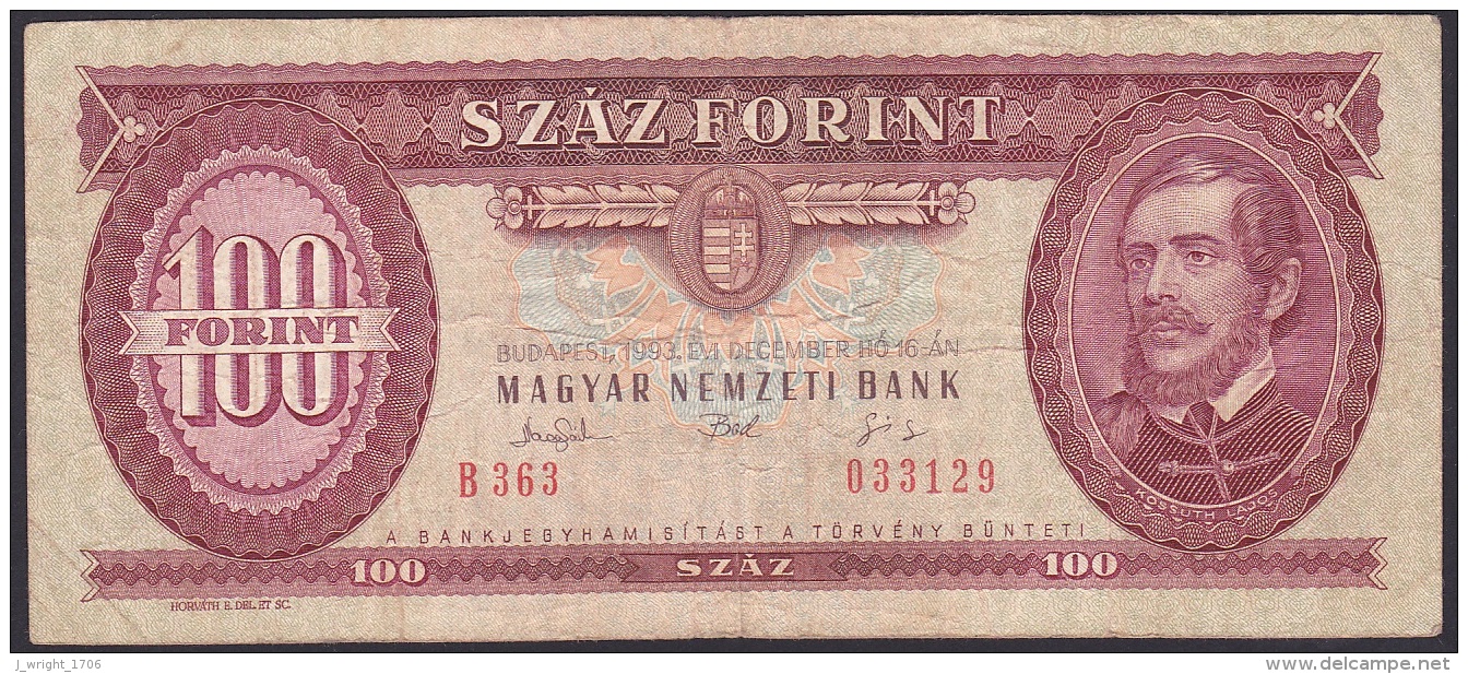 Hungary:- 100 Forint/P.174b (1993):- F - Hungary