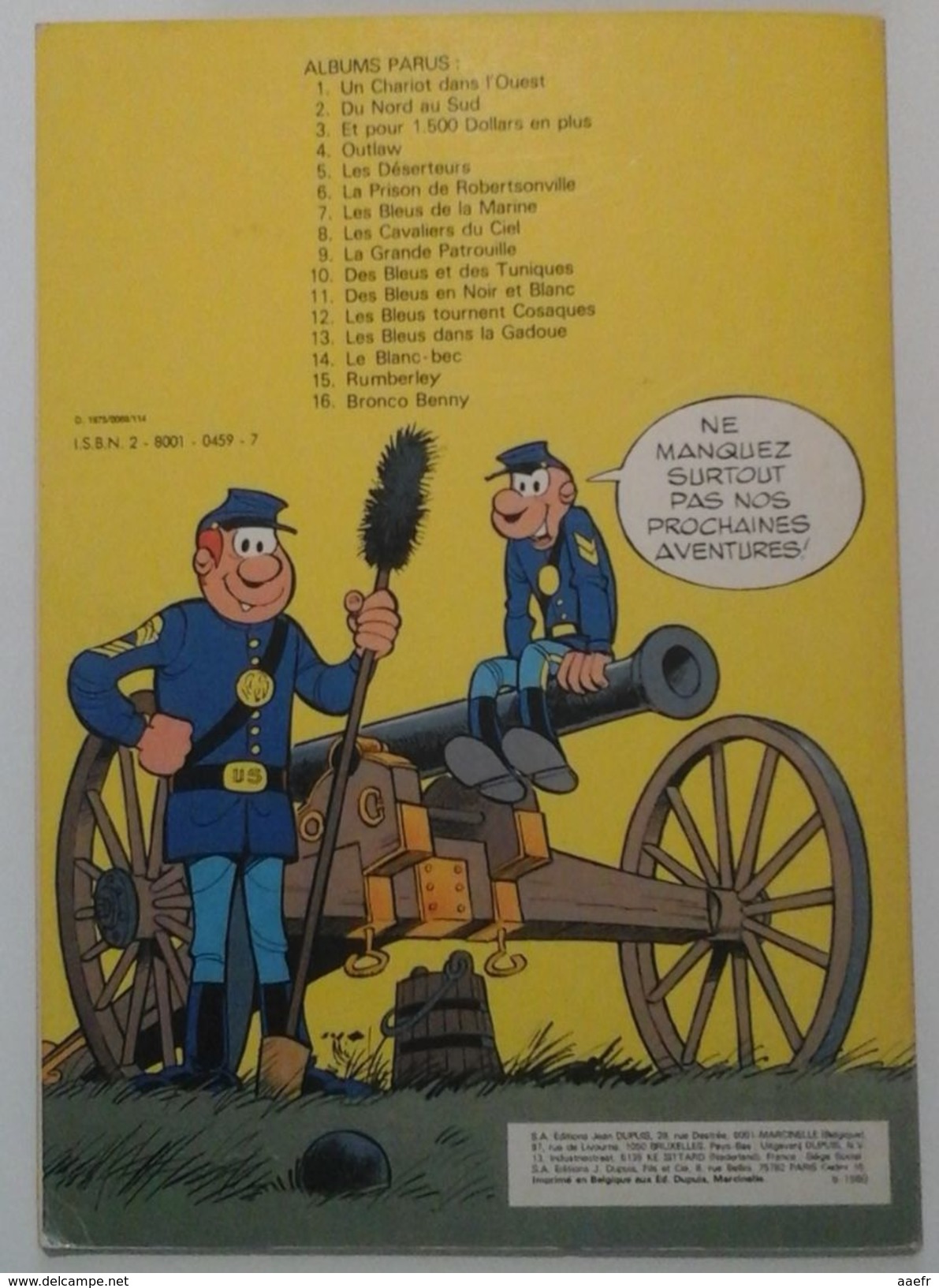Les Tuniques Bleues N°7 - Les Bleus De La Marine - Cauvin & Lambil - Dupuis 1980 - Réf. 7a80 - Tuniques Bleues, Les