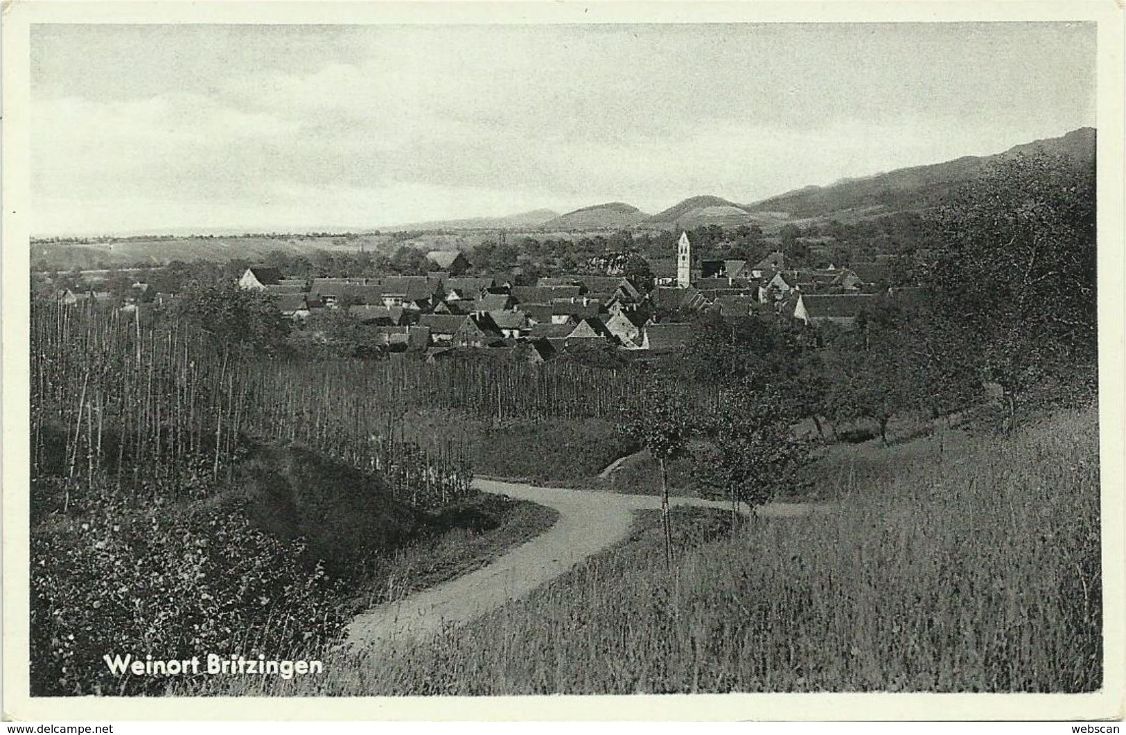 AK Müllheim Weinort Britzingen Ortsansicht GH Hirsch 1940 #01 - Muellheim