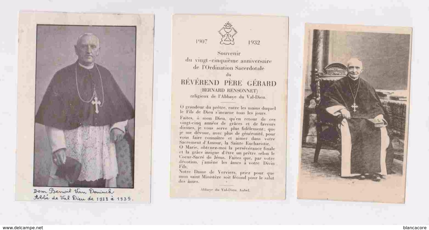 VAL DIEU AUBEL Père Gérard  Rensonnet De Verviers /André Berris De Moll / Dom Benoit - Obituary Notices