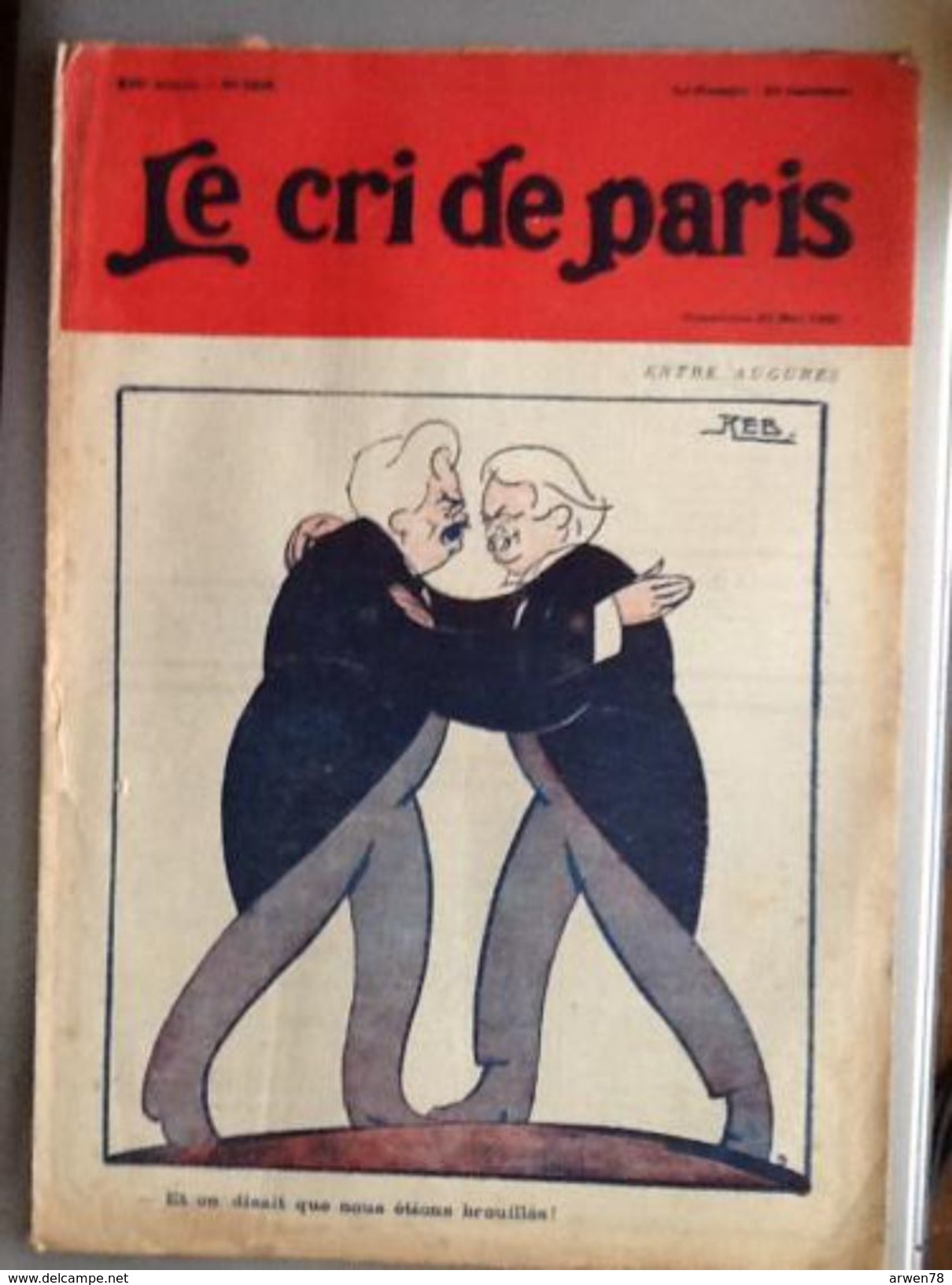 Le Cri De Paris Mai 1920 Entre Augures Copain Comme Cochon - 1900 - 1949