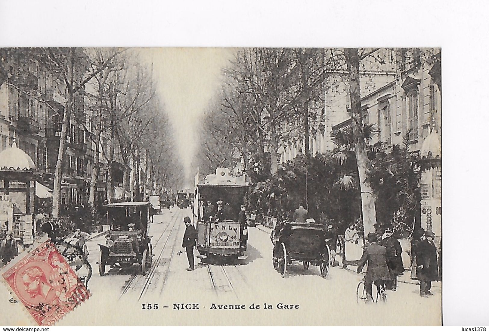 06 / NICE / AVENUE DE LA GARE / TIMBRE MONACO 10 C ALBERT 1 - Transport (rail) - Station