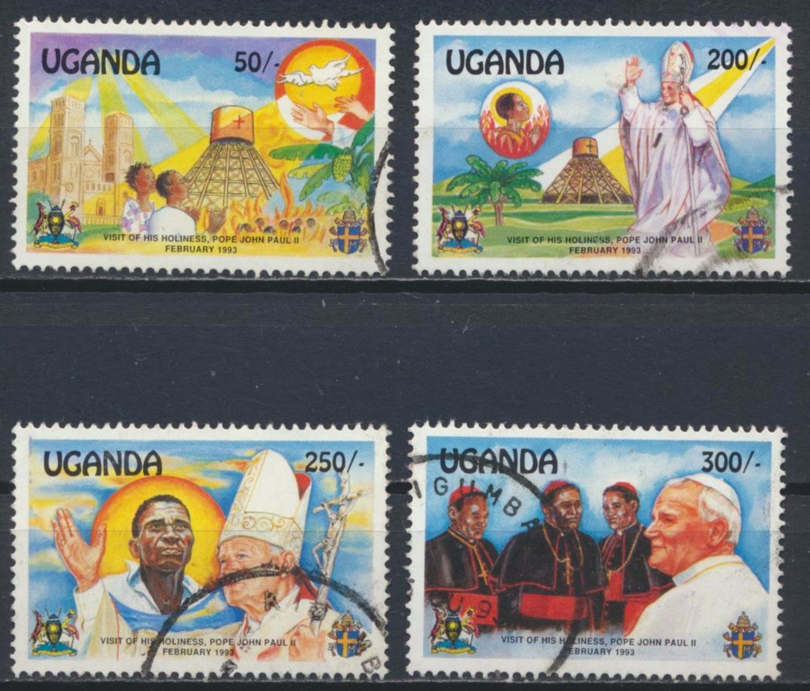 °°° UGANDA - Y&T N°965/68 - 1993 °°° - Uganda (1962-...)