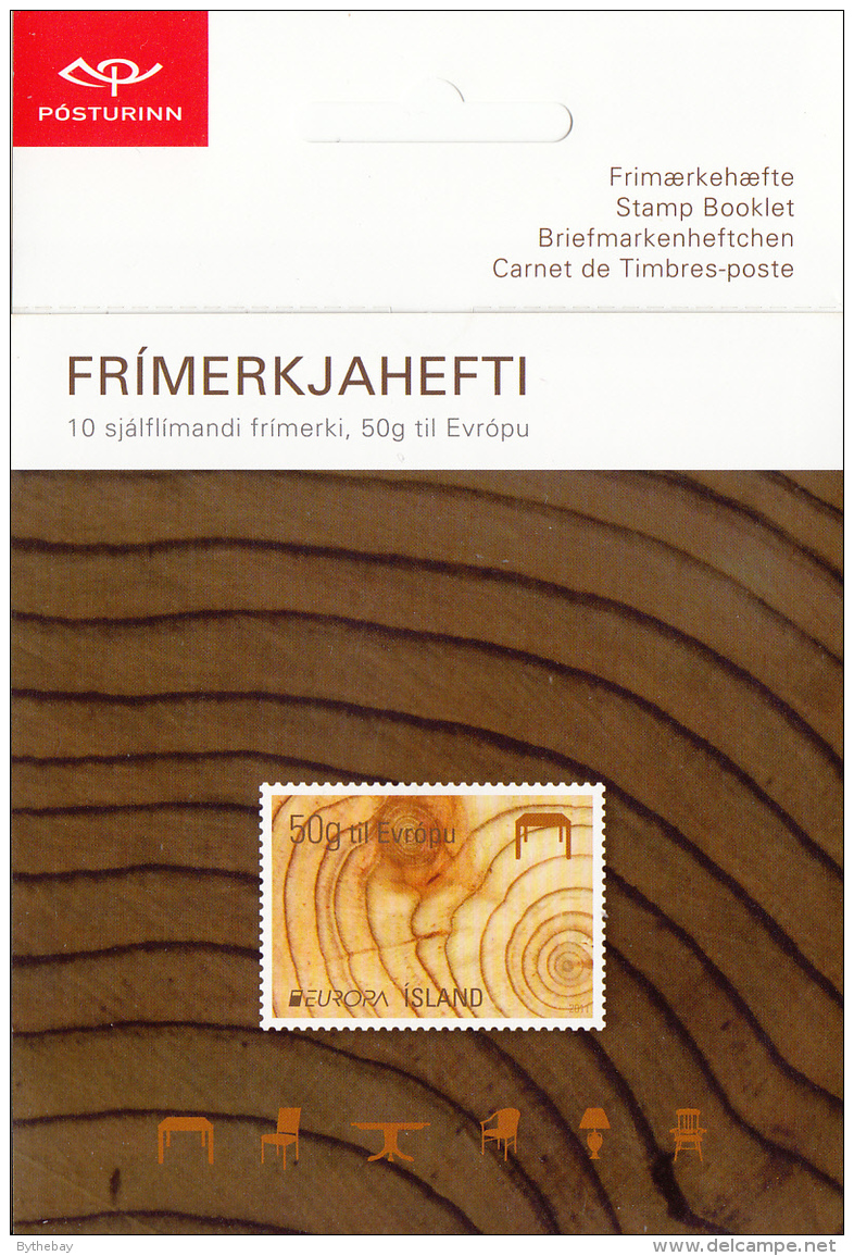 Iceland 2011 MNH Sc 1232a Booklet Of 10 Tree Cross-cut Showing Rings EUROPA - Libretti